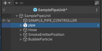 SamplePipeUnit.Prefab内にPipe.Prefabが配置された状態